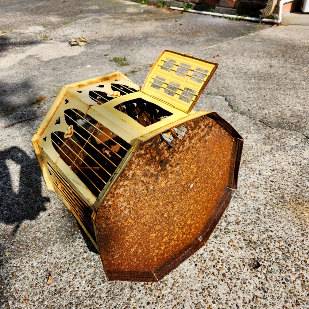Very rusted vintage bird cage NOT FOR SALE
